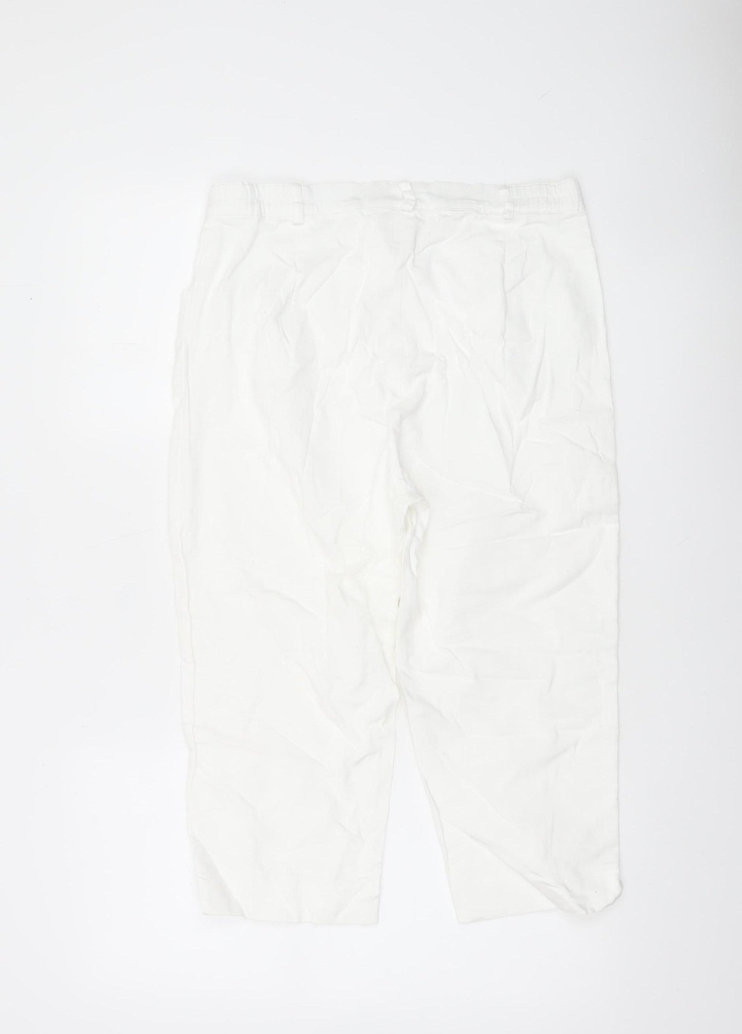 Damart Women’s White Cropped Stretch Cotton Trousers UK 16