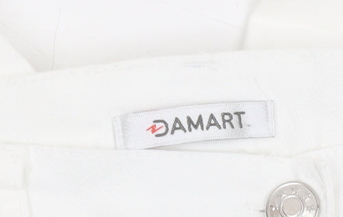 Damart Women’s White Cropped Stretch Cotton Trousers UK 16
