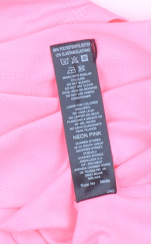 Dunnes Stores Women’s Neon Pink Sport T-Shirt L Lightweight Activewear Top
