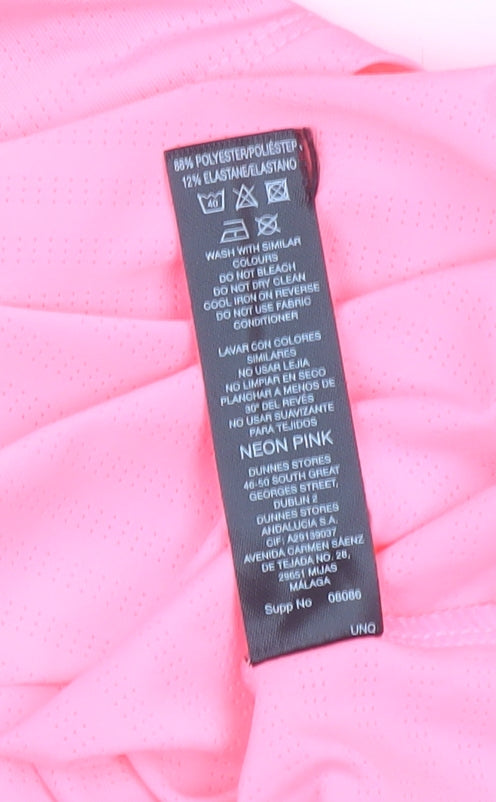 Dunnes Stores Women’s Neon Pink Sport T-Shirt L Lightweight Activewear Top
