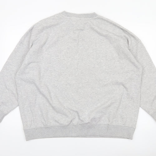 H&M Womens Grey Harvard Crew Neck Sweatshirt Size 12 Cotton Blend