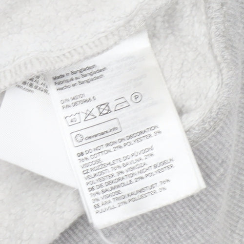 H&M Womens Grey Harvard Crew Neck Sweatshirt Size 12 Cotton Blend