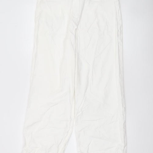 1 2 3 Women’s White Cotton Stretch Twill Trousers Size 14