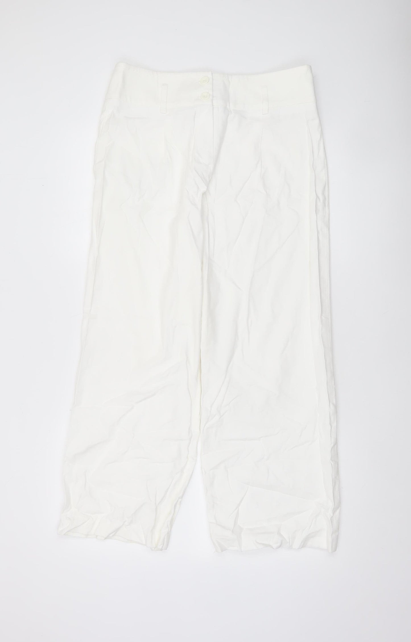 1 2 3 Women’s White Cotton Stretch Twill Trousers Size 14
