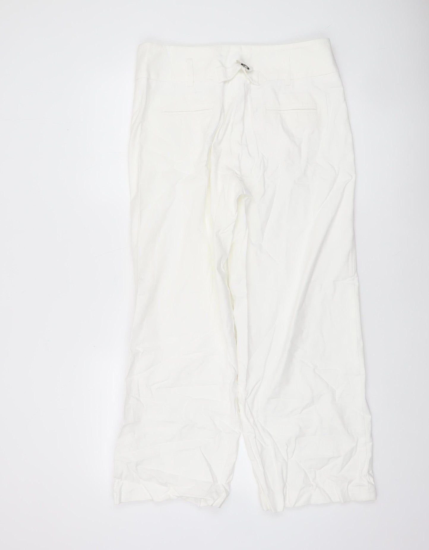 1 2 3 Women’s White Cotton Stretch Twill Trousers Size 14