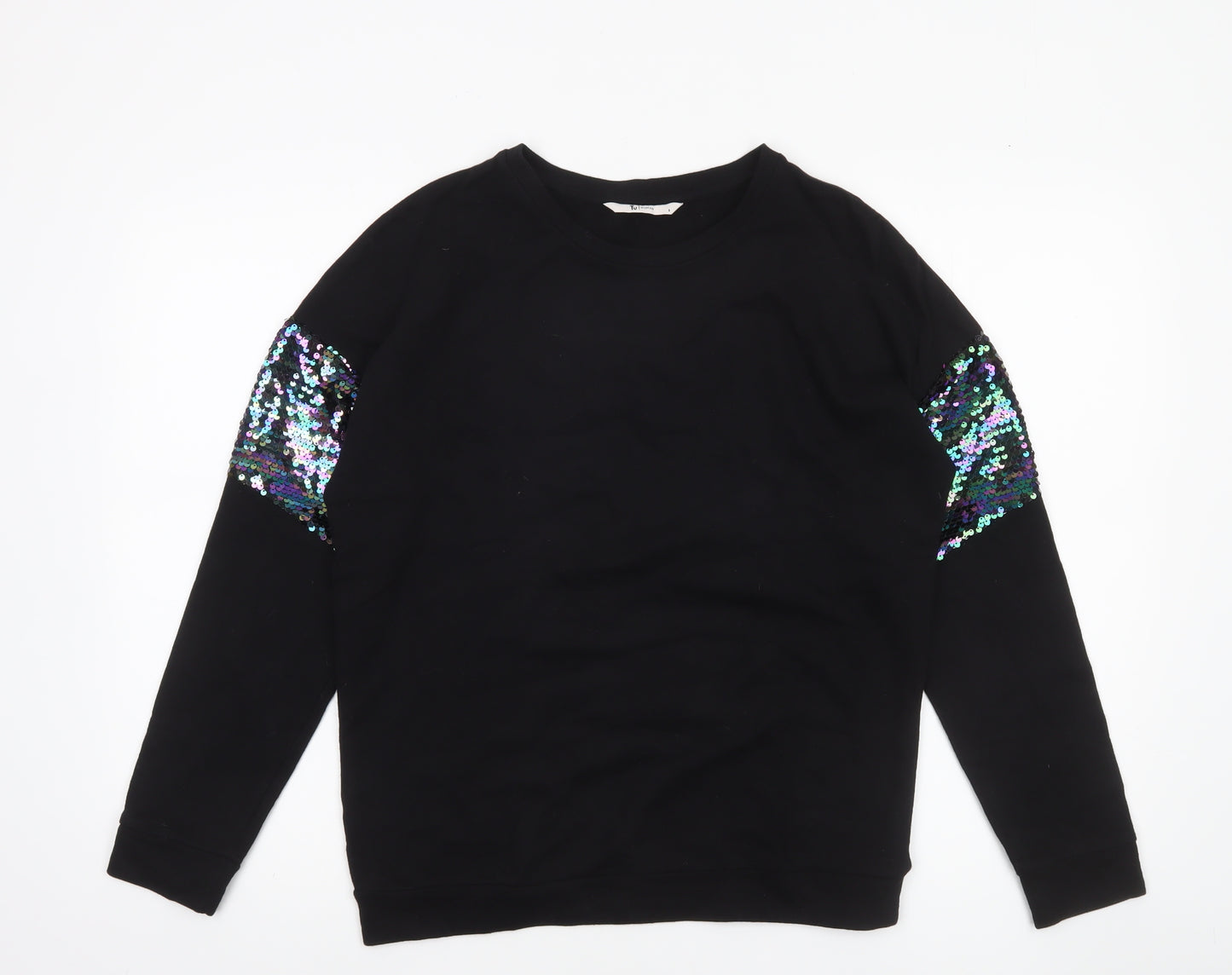 TU Woman Black Sequin Sleeve Sweatshirt Size 8