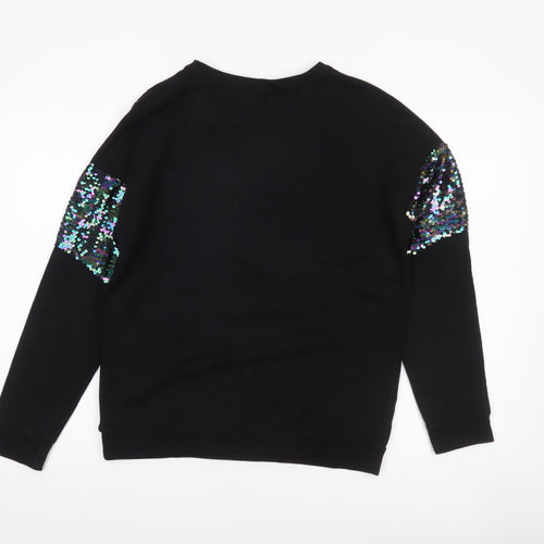 TU Woman Black Sequin Sleeve Sweatshirt Size 8