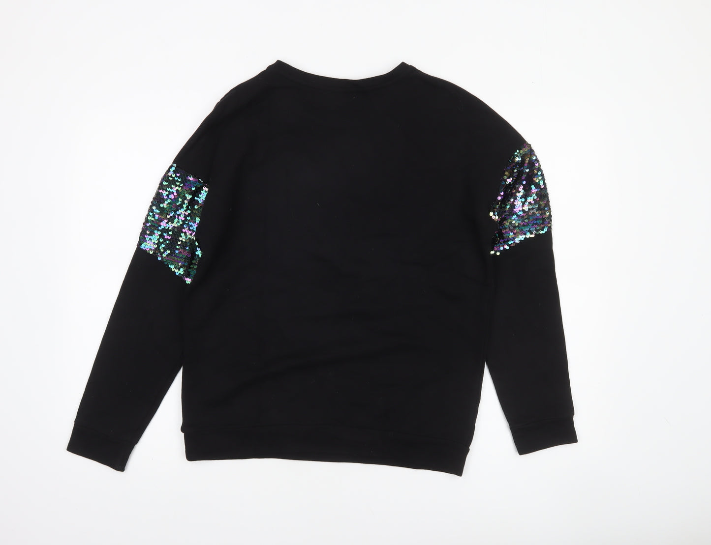 TU Woman Black Sequin Sleeve Sweatshirt Size 8