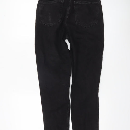 Primark Women Black Distressed High Rise Mom Jeans Size 4