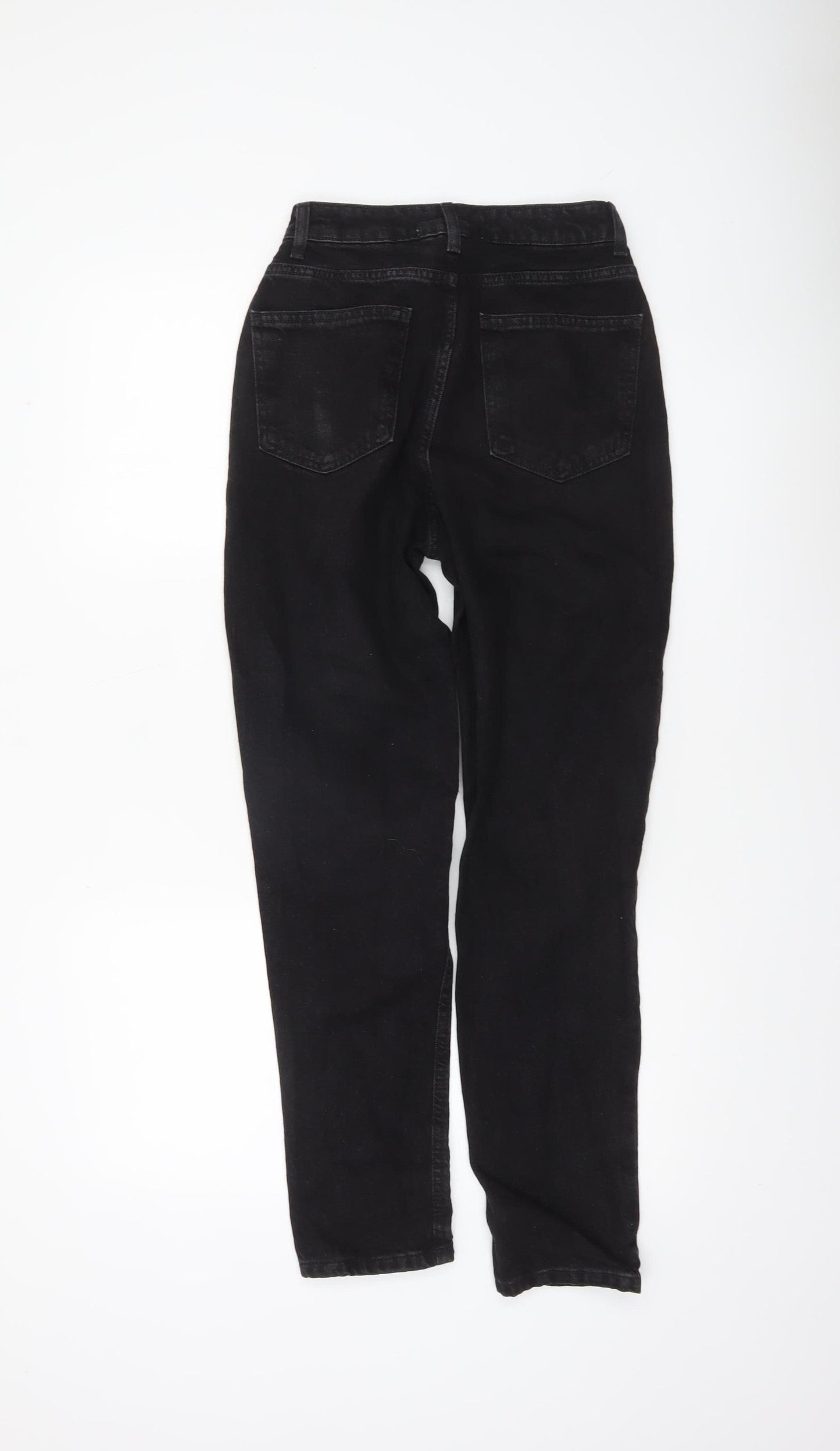 Primark Women Black Distressed High Rise Mom Jeans Size 4