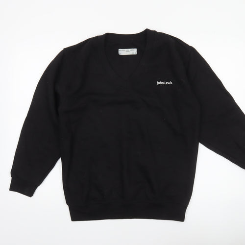 John Lewis Men's Black V-Neck Cotton Sweatshirt Size S