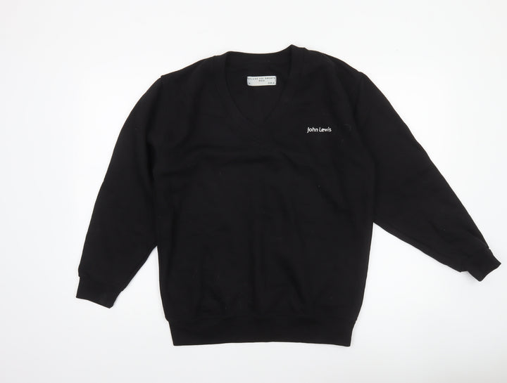 John Lewis Men's Black V-Neck Cotton Sweatshirt Size S