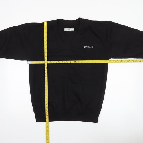 John Lewis Men's Black V-Neck Cotton Sweatshirt Size S