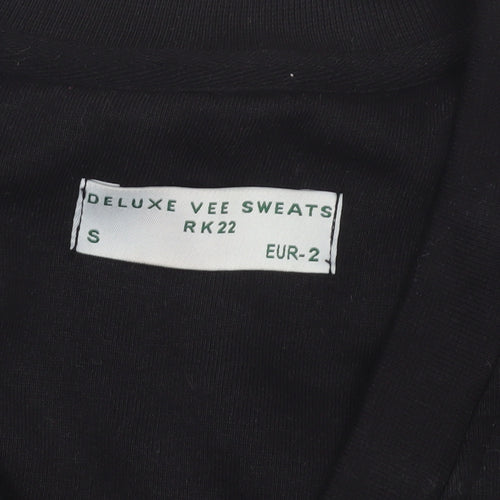 John Lewis Men's Black V-Neck Cotton Sweatshirt Size S