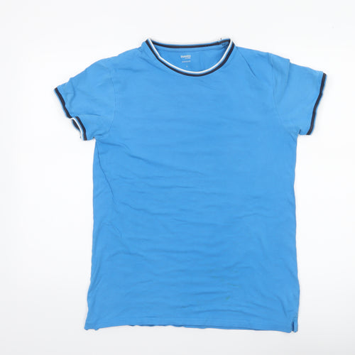 Dunnes Stores Men's Blue Muscle Fit Crew Neck T-Shirt Size L