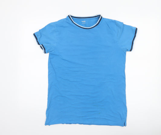 Dunnes Stores Men's Blue Muscle Fit Crew Neck T-Shirt Size L