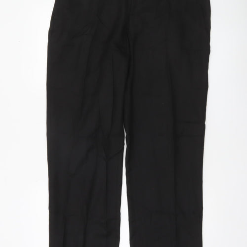 David Luke Men's Black 36x32 Regular Fit Pleated Dress Pants