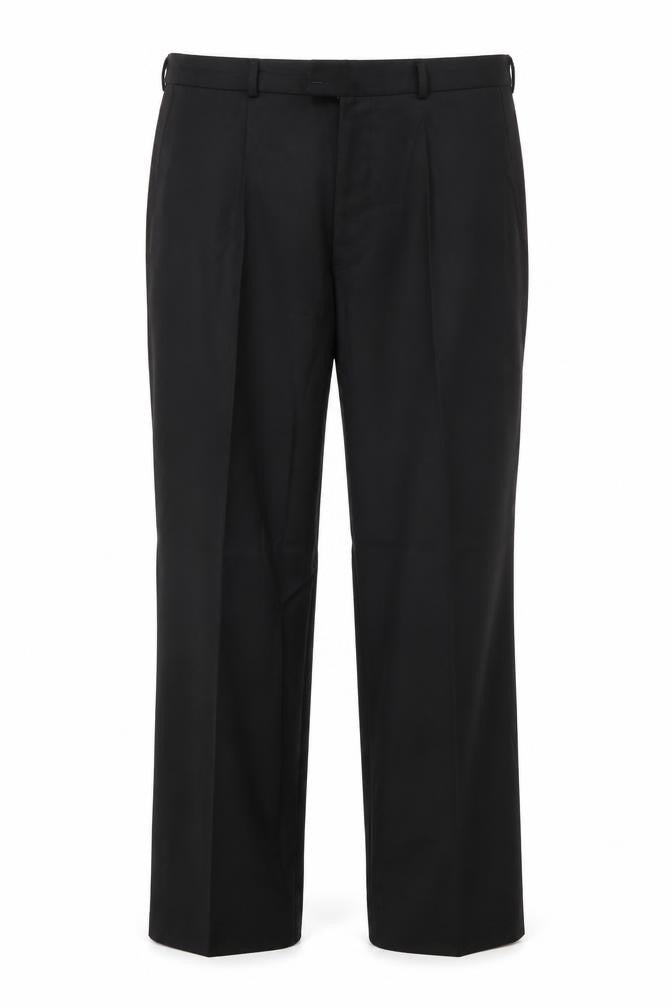 David Luke Men's Black 36x32 Regular Fit Pleated Dress Pants