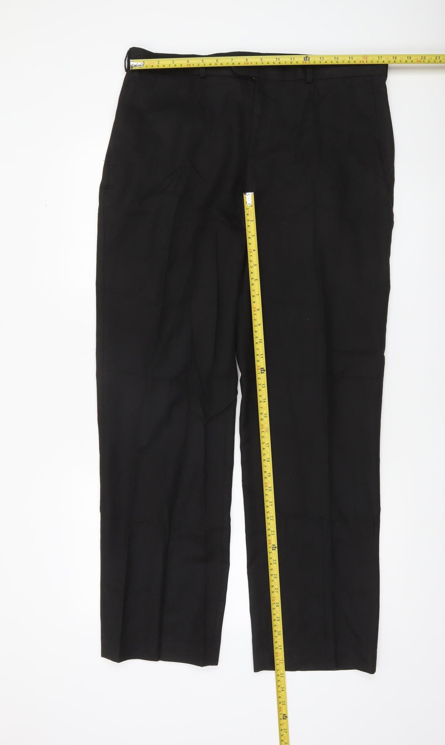 David Luke Men's Black 36x32 Regular Fit Pleated Dress Pants