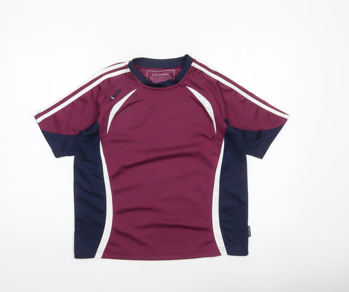 O'Neills Boys Maroon & Navy Short Sleeve Sports T-Shirt 10-11 Years