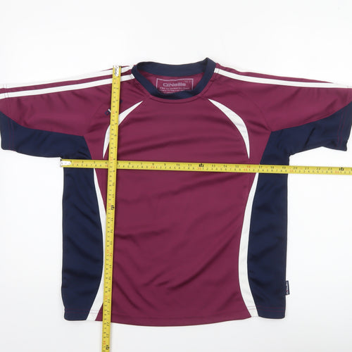 O'Neills Boys Maroon & Navy Short Sleeve Sports T-Shirt 10-11 Years