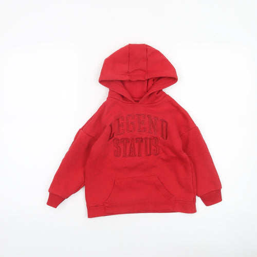 Primark Boys Red Pullover Hoodie 3 Years Legend Status Cotton Blend