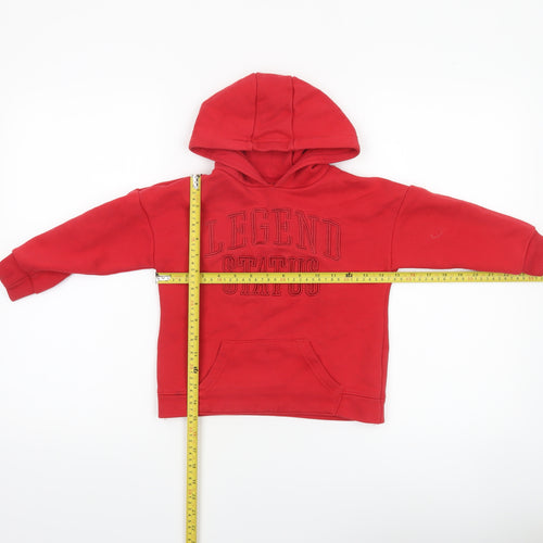 Primark Boys Red Pullover Hoodie 3 Years Legend Status Cotton Blend