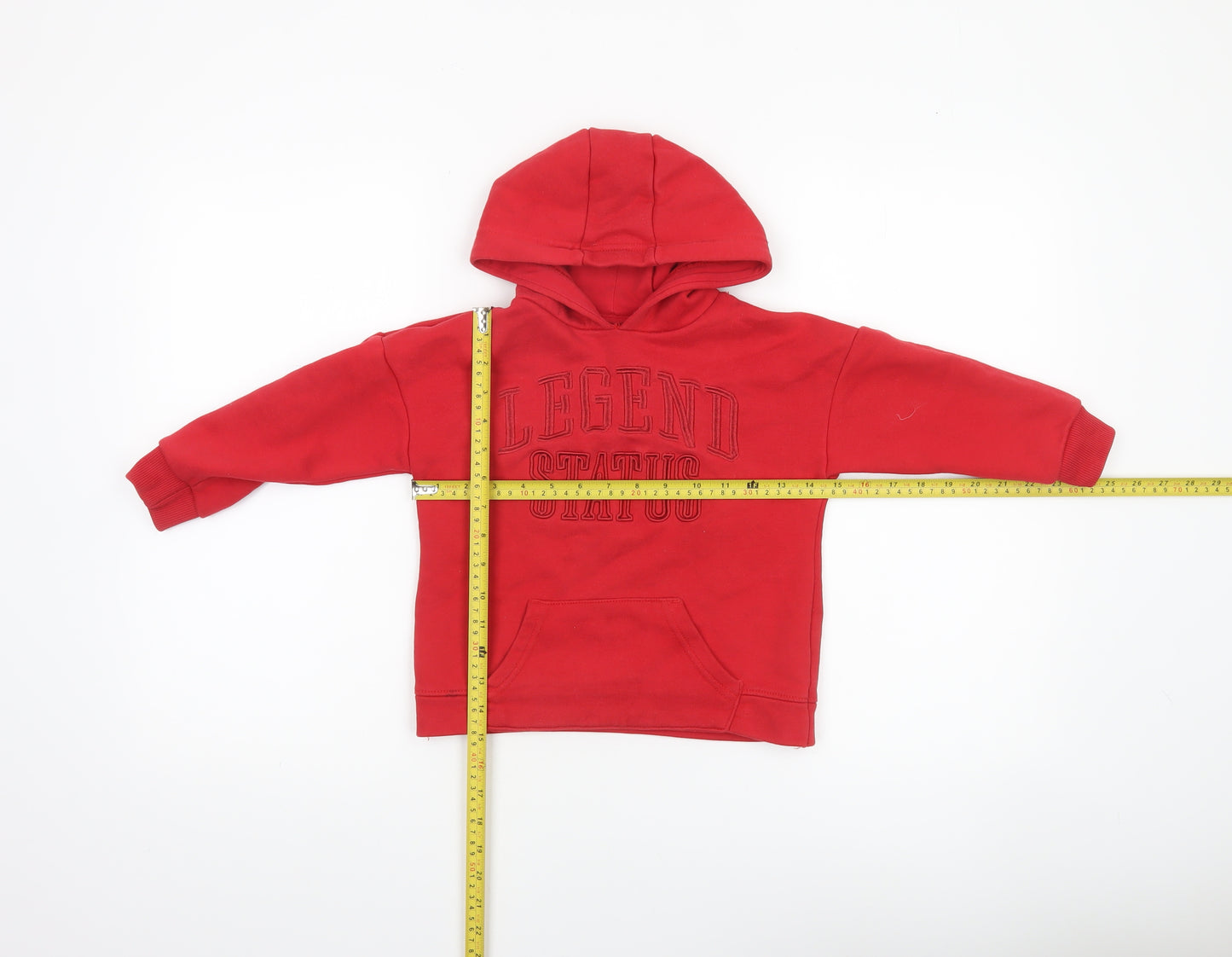 Primark Boys Red Pullover Hoodie 3 Years Legend Status Cotton Blend
