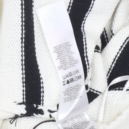 Primark Women’s Ivory Black Striped Knit Sweat Shorts XS