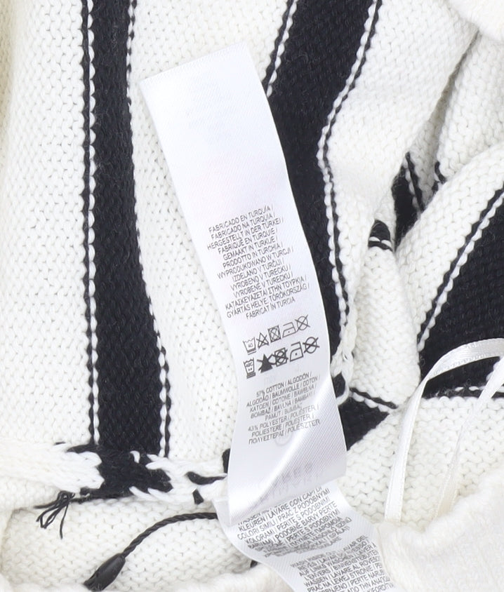 Primark Women’s Ivory Black Striped Knit Sweat Shorts XS
