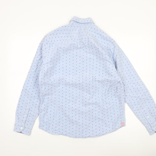 Racing Green Women's Blue Cotton Long Sleeve Button-Up Shirt Size M