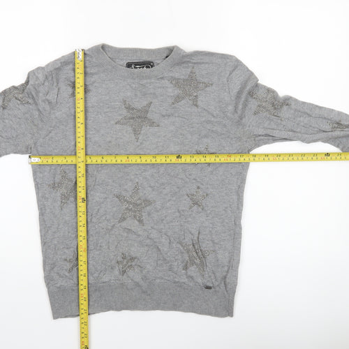 Superdry Womens Grey XS Crew Neck Star Knit Jumper