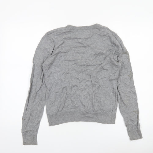 Superdry Womens Grey XS Crew Neck Star Knit Jumper