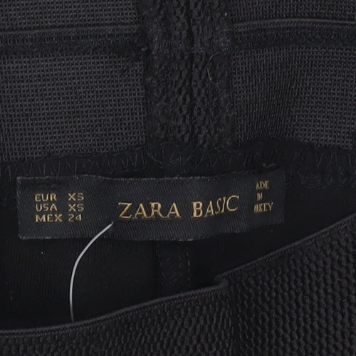 Zara Basic Women's Black XS Skinny Stretch Ankle Zip Leggings