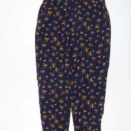 Mystify Women's Blue Geometric Print Jogger Trousers Size 10