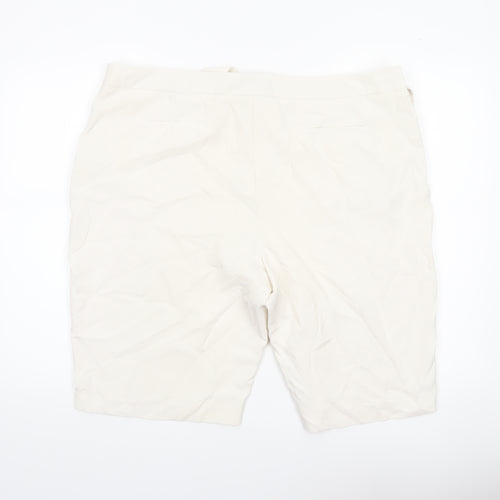 F&F Women’s Ivory Bermuda Shorts Size 20 Cotton Blend Belted Casual