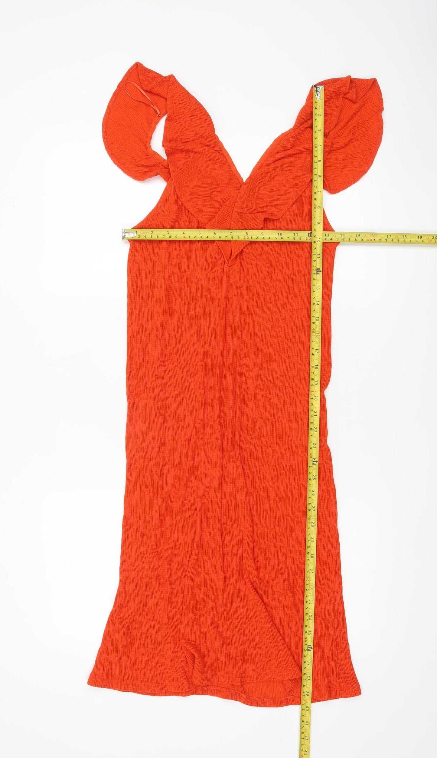 Zara Women Orange Sleeveless Bodycon Dress Size 12
