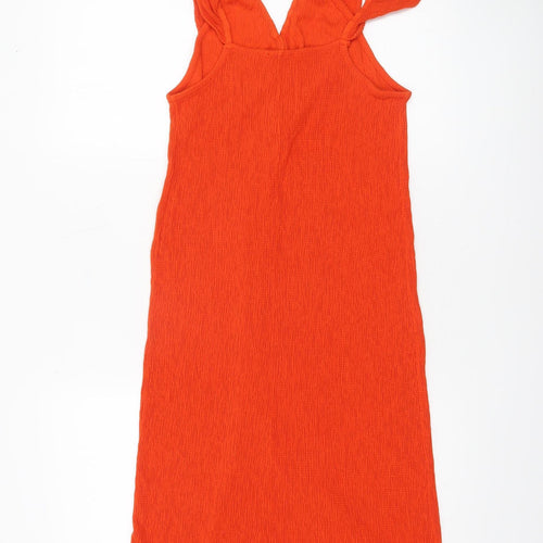 Zara Women Orange Sleeveless Bodycon Dress Size 12