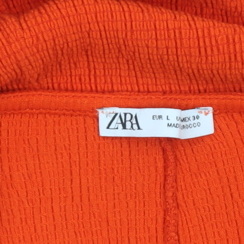 Zara Women Orange Sleeveless Bodycon Dress Size 12