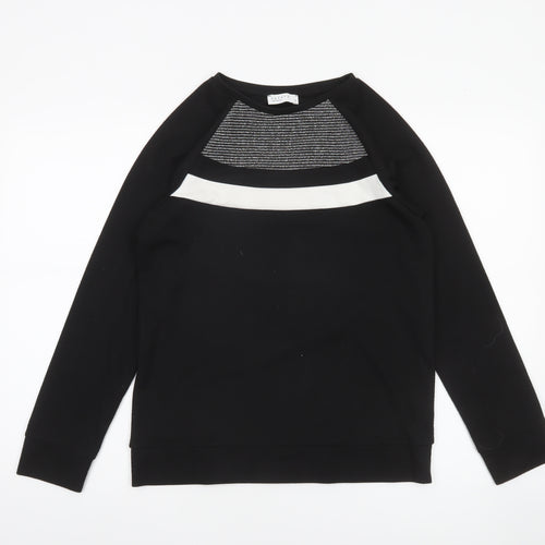Papaya Woman Black & White Stripe Panel Sweatshirt Size 8