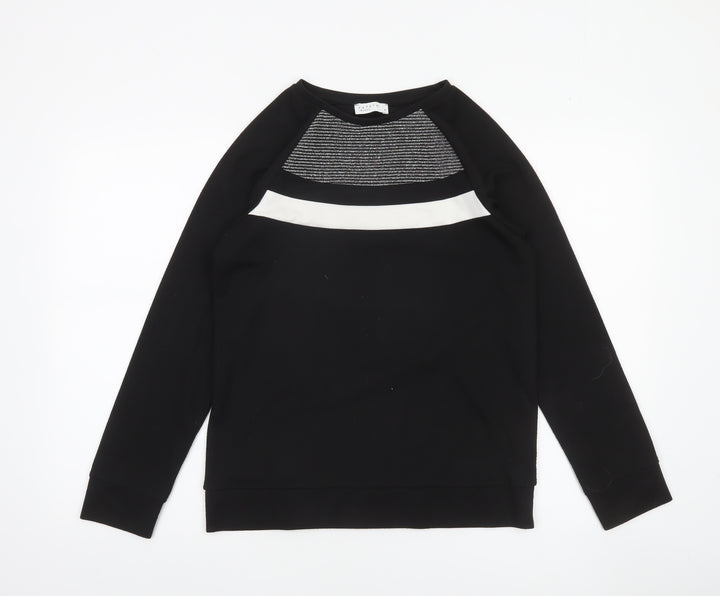 Papaya Woman Black & White Stripe Panel Sweatshirt Size 8
