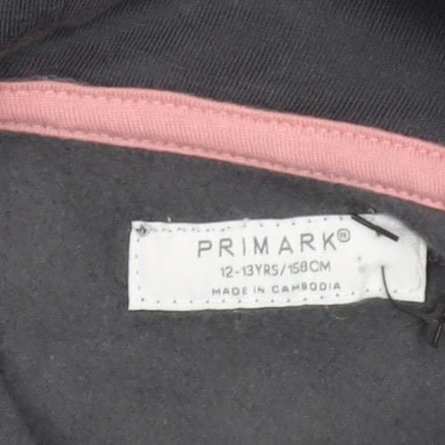 Primark Girls Grey Snow Angel Graphic Pullover Hoodie 12-13 Years