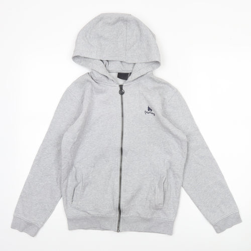 Money Boys Grey Full Zip Hoodie 12-13 Years Cotton Blend Casual
