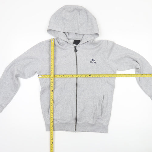 Money Boys Grey Full Zip Hoodie 12-13 Years Cotton Blend Casual