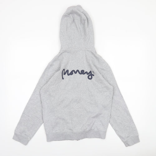 Money Boys Grey Full Zip Hoodie 12-13 Years Cotton Blend Casual