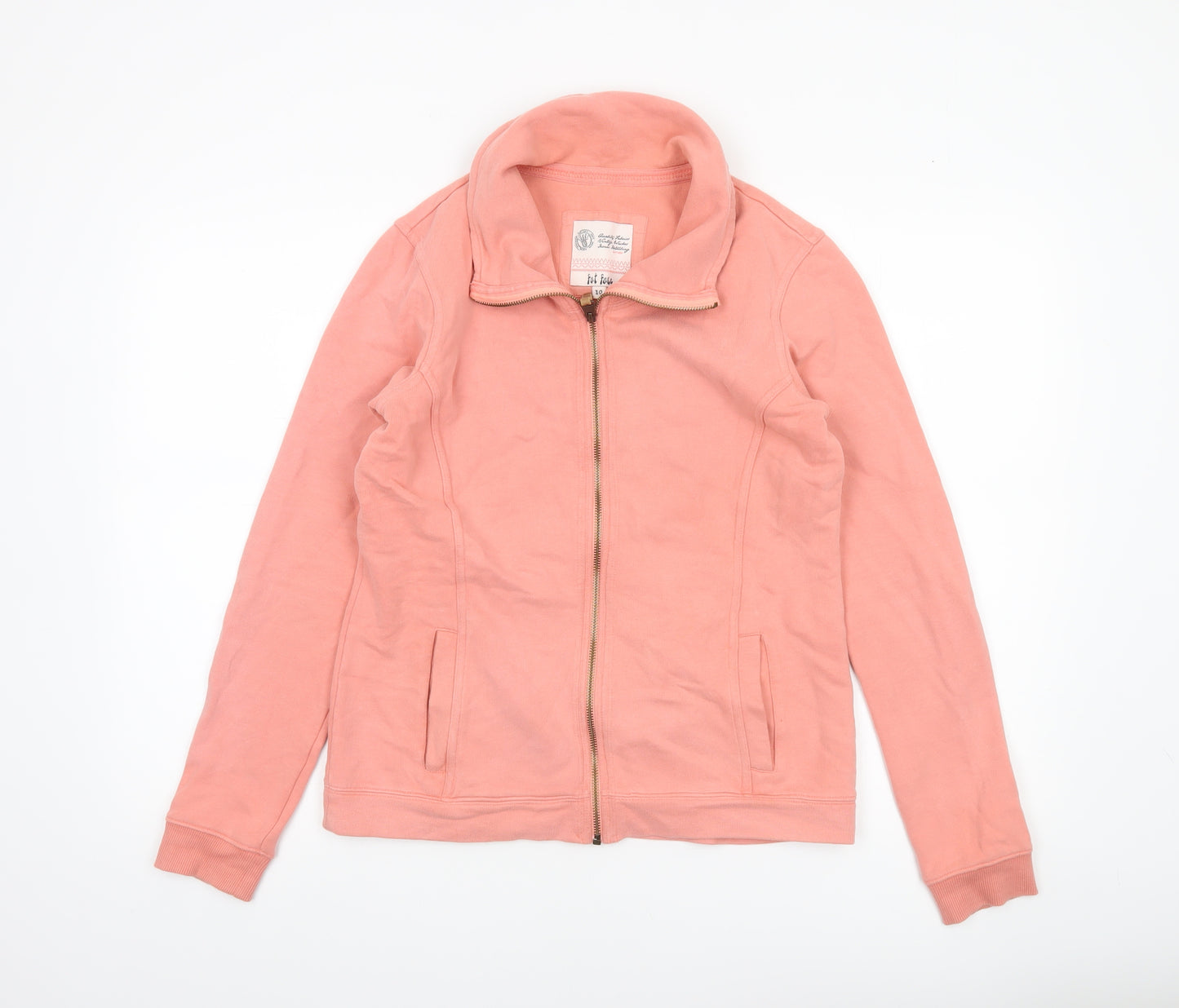 Fat Face Women’s Pink Cotton Zip Jacket Size 10 Casual Full Zip
