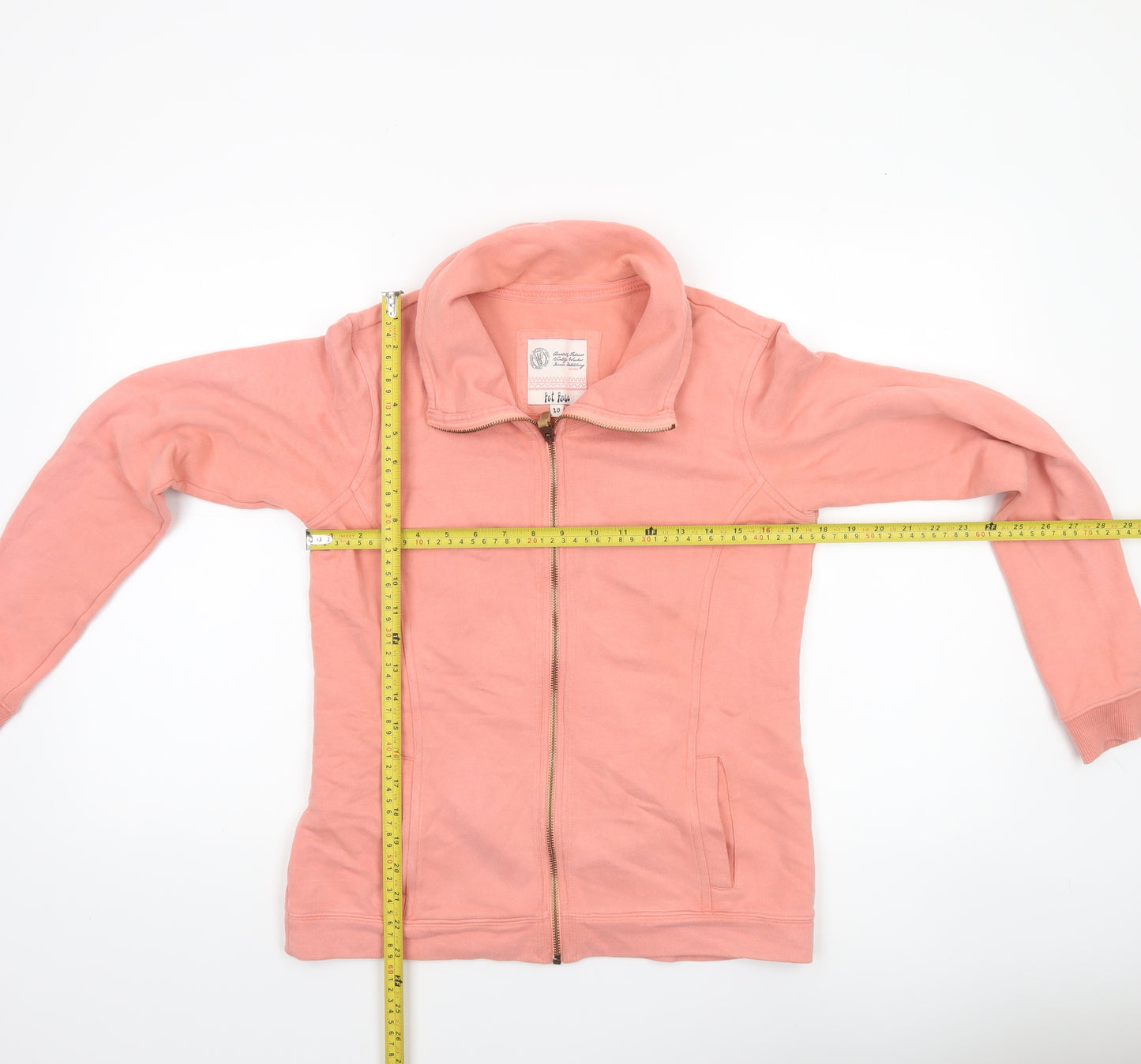 Fat Face Women’s Pink Cotton Zip Jacket Size 10 Casual Full Zip