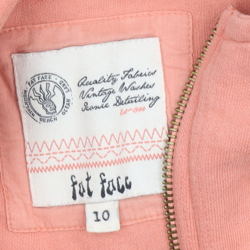 Fat Face Women’s Pink Cotton Zip Jacket Size 10 Casual Full Zip