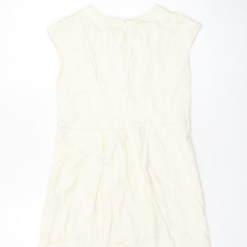 Zara Girls Ivory Floral Cotton Shift Dress 13-14 Years Spring Summer