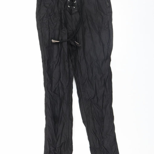 Missguided Womens Black Lace Up Skinny Stretch Trousers UK 10